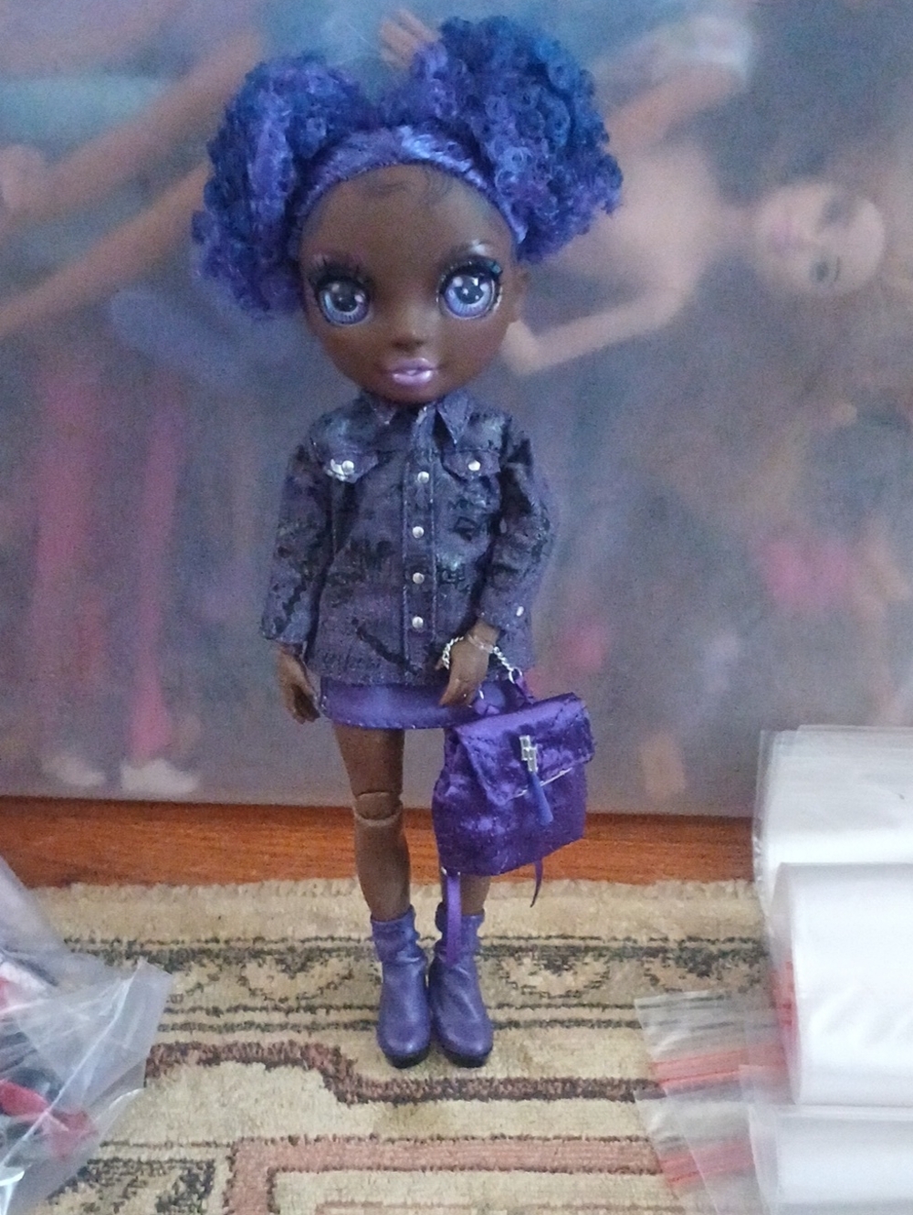 Rainbow High Purple Fashion Doll with Backpack - Kids Toys